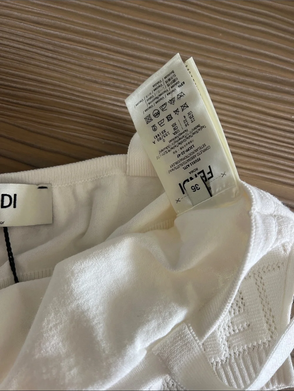 Fendi Cream FF Jacquard Knit Bandeau Top Xs - Picture 6 of 7